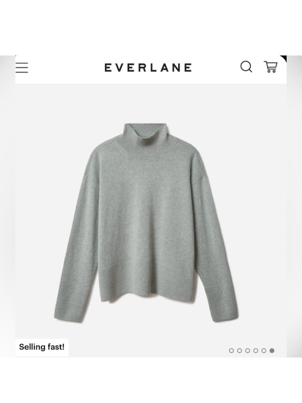 Everlane cashmere black turtleneck - large